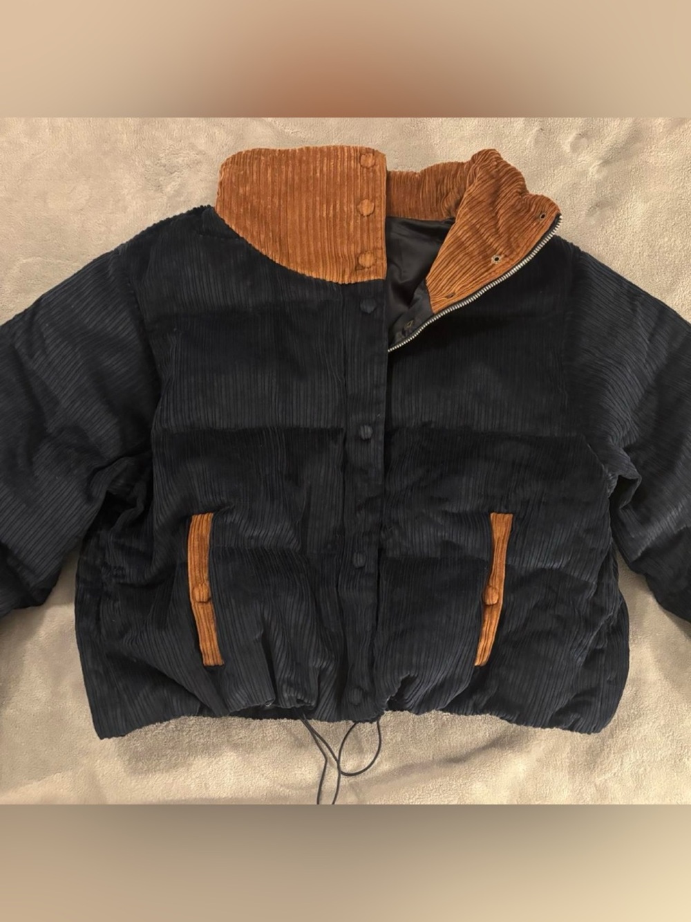 The Bar Hudson Corduroy Puffer Navy/Ember